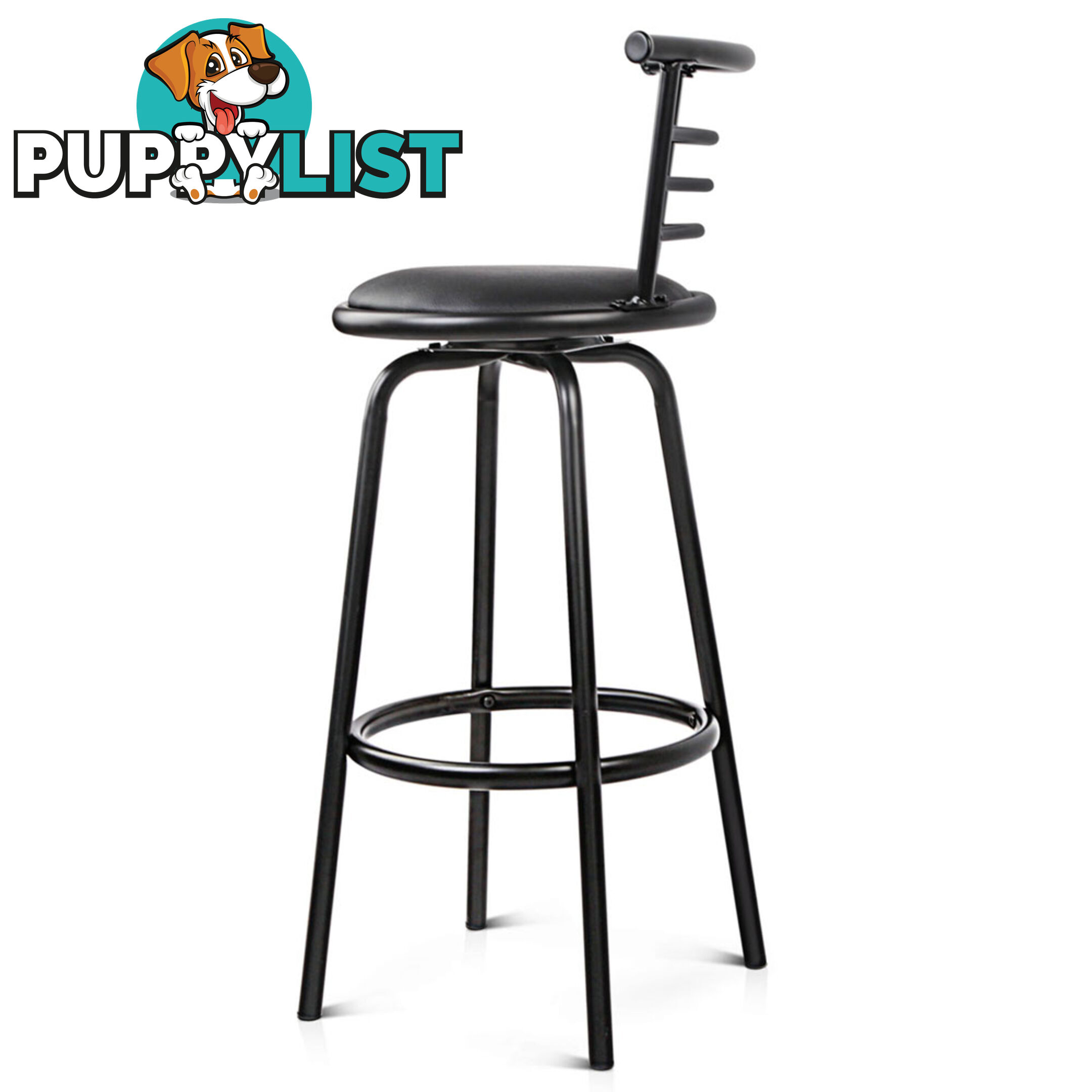 Set of 2 360ëSwivel Bar Stool - Black