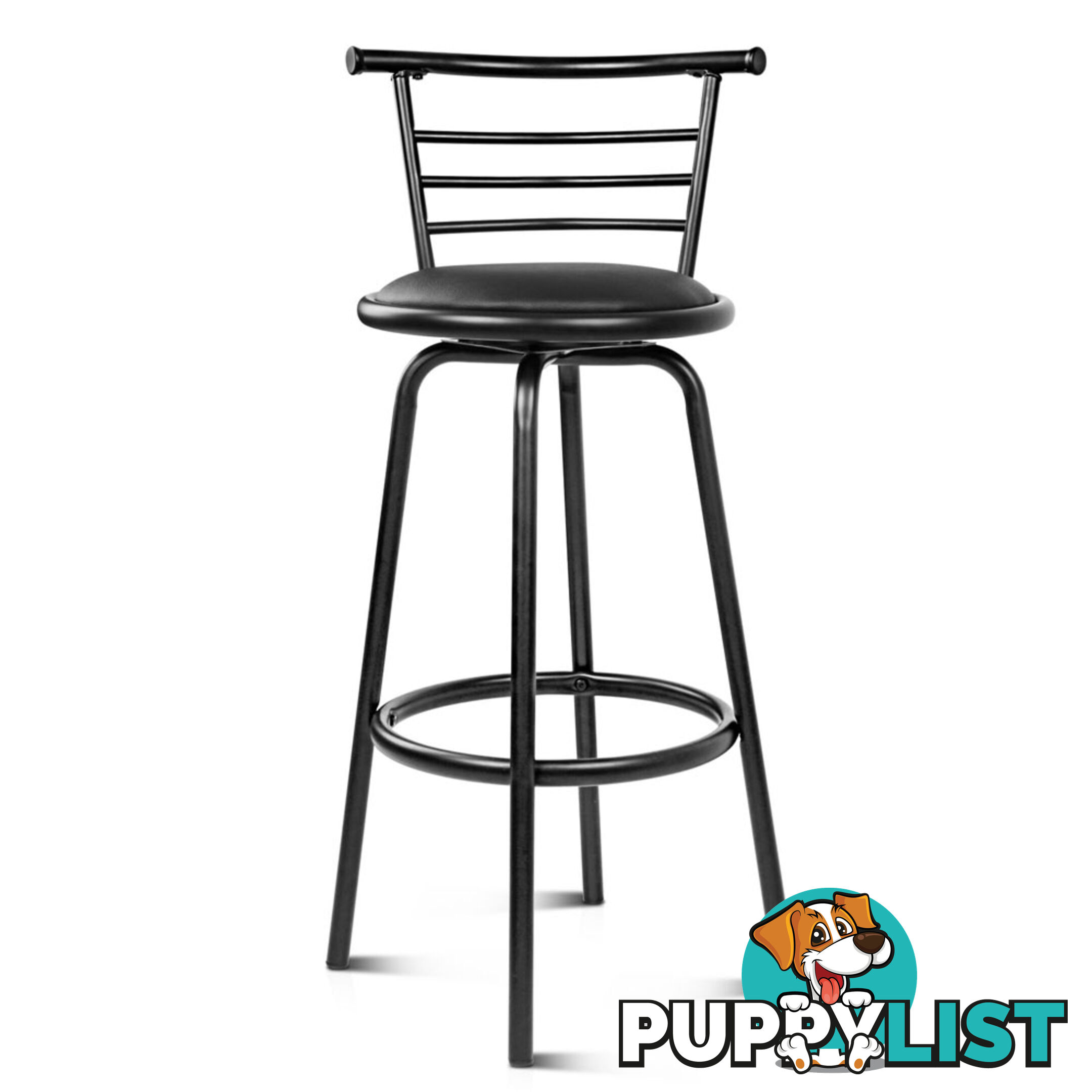 Set of 2 360ëSwivel Bar Stool - Black