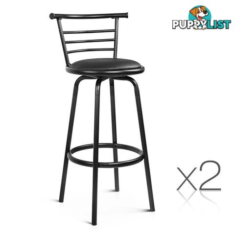 Set of 2 360ëSwivel Bar Stool - Black