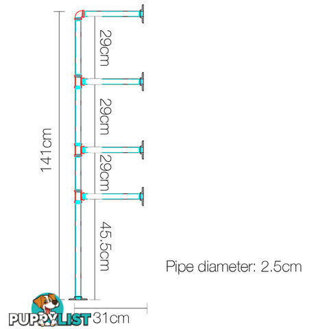 Wall Mount Pipe Bracket Shelf _ÑÐ 141 CM