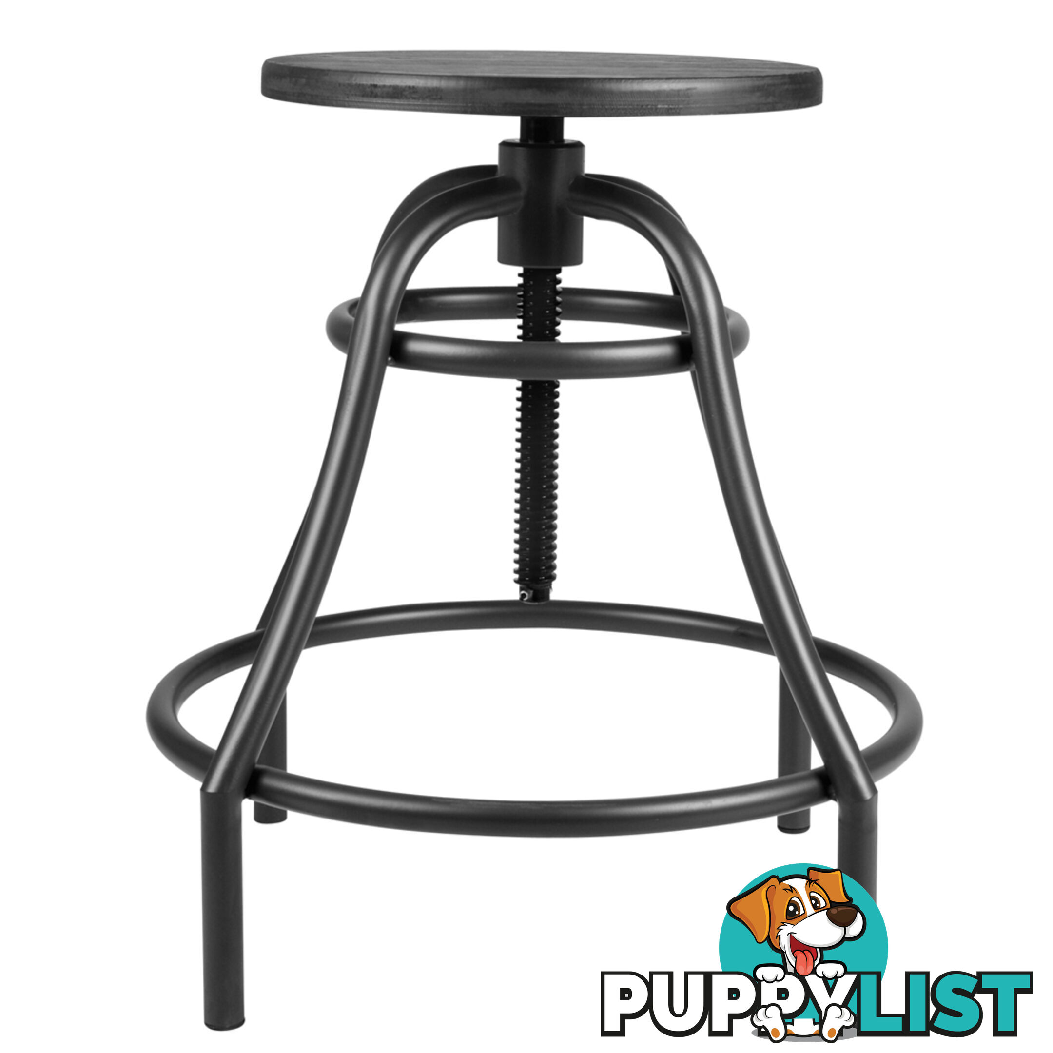 Vintage Retro Industrial Steel Bar Stool Swivel Chair