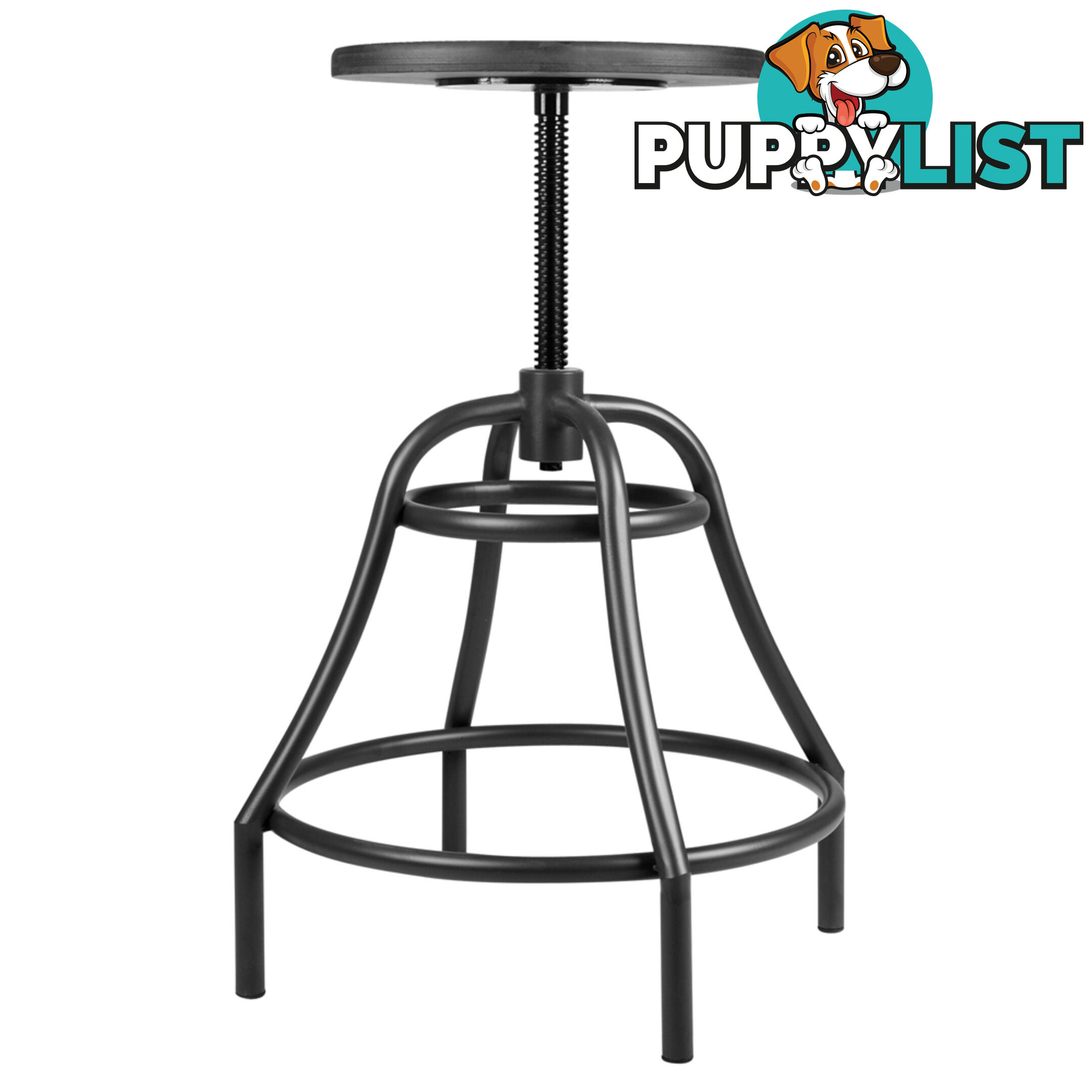 Vintage Retro Industrial Steel Bar Stool Swivel Chair