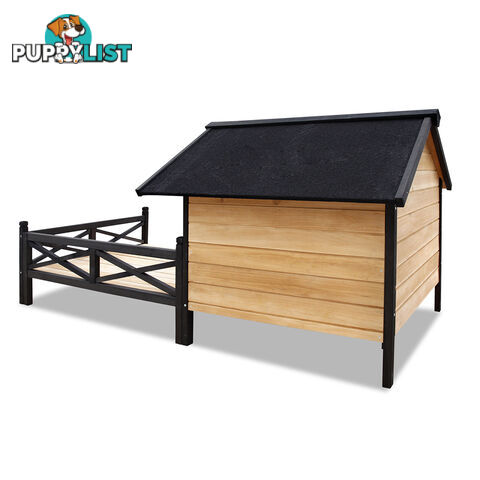 Dog Kennel with Patio - Black