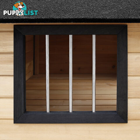 Dog Kennel with Patio - Black