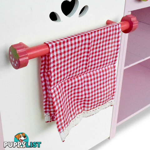 Children Wooden Kitchen Play Set Pink