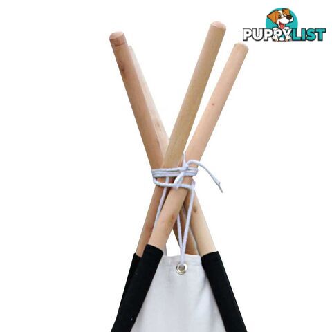 4 Poles Teepee Tent w/ Storage Bag Black