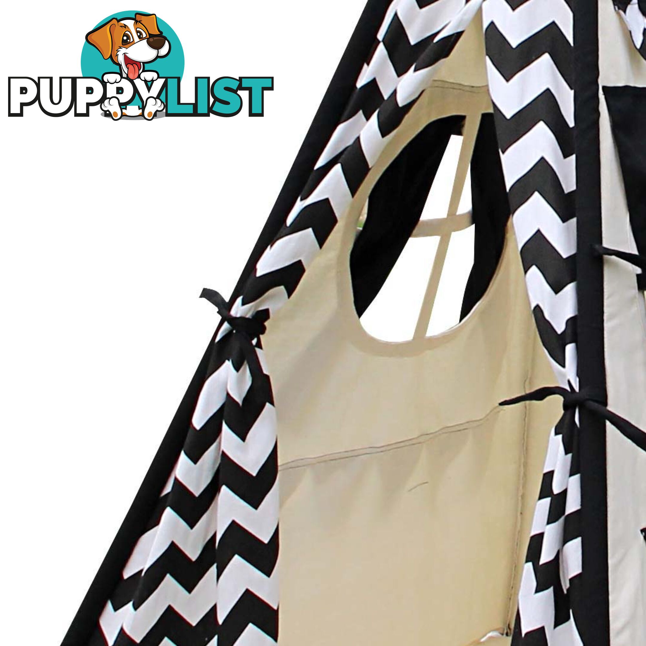 4 Poles Teepee Tent w/ Storage Bag Black