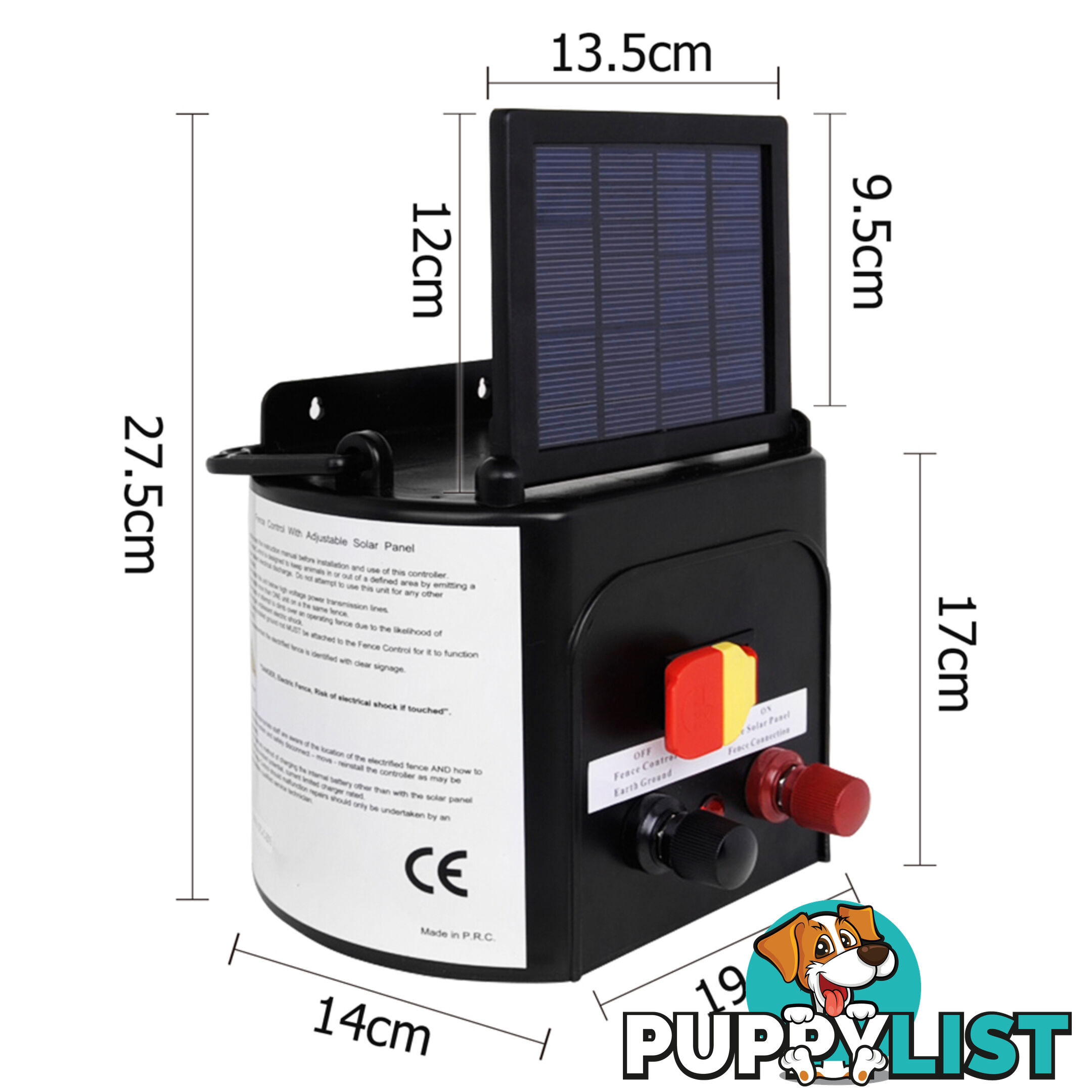 3km Solar Power Electric Fence Energiser Charger