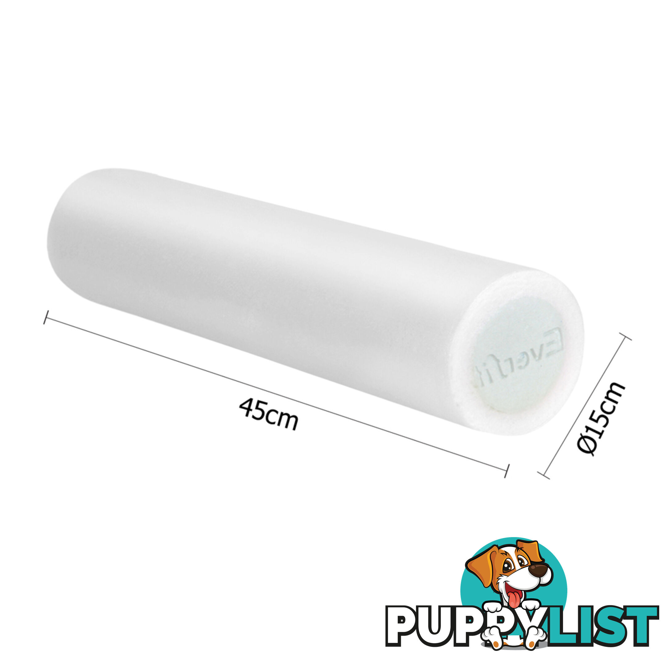 Yoga Gym Pilates EPE Stick Foam Roller White 45 x 15cm