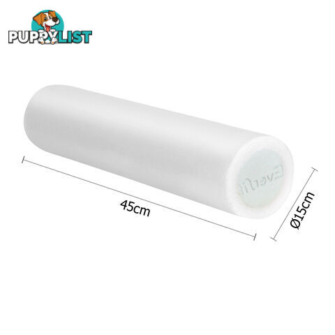 Yoga Gym Pilates EPE Stick Foam Roller White 45 x 15cm