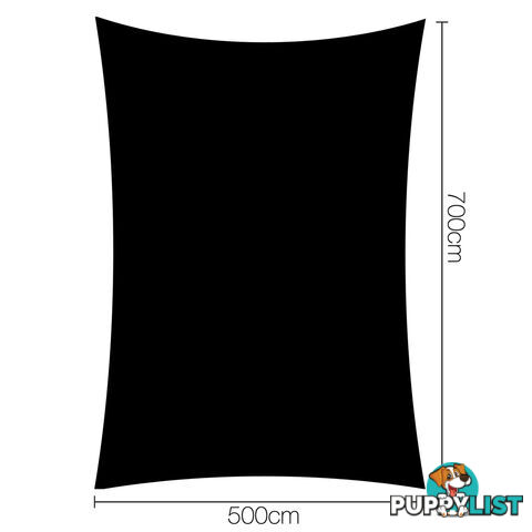 Heavy Duty 280GSM Shade Sail Canopy 5 x 7 M Black