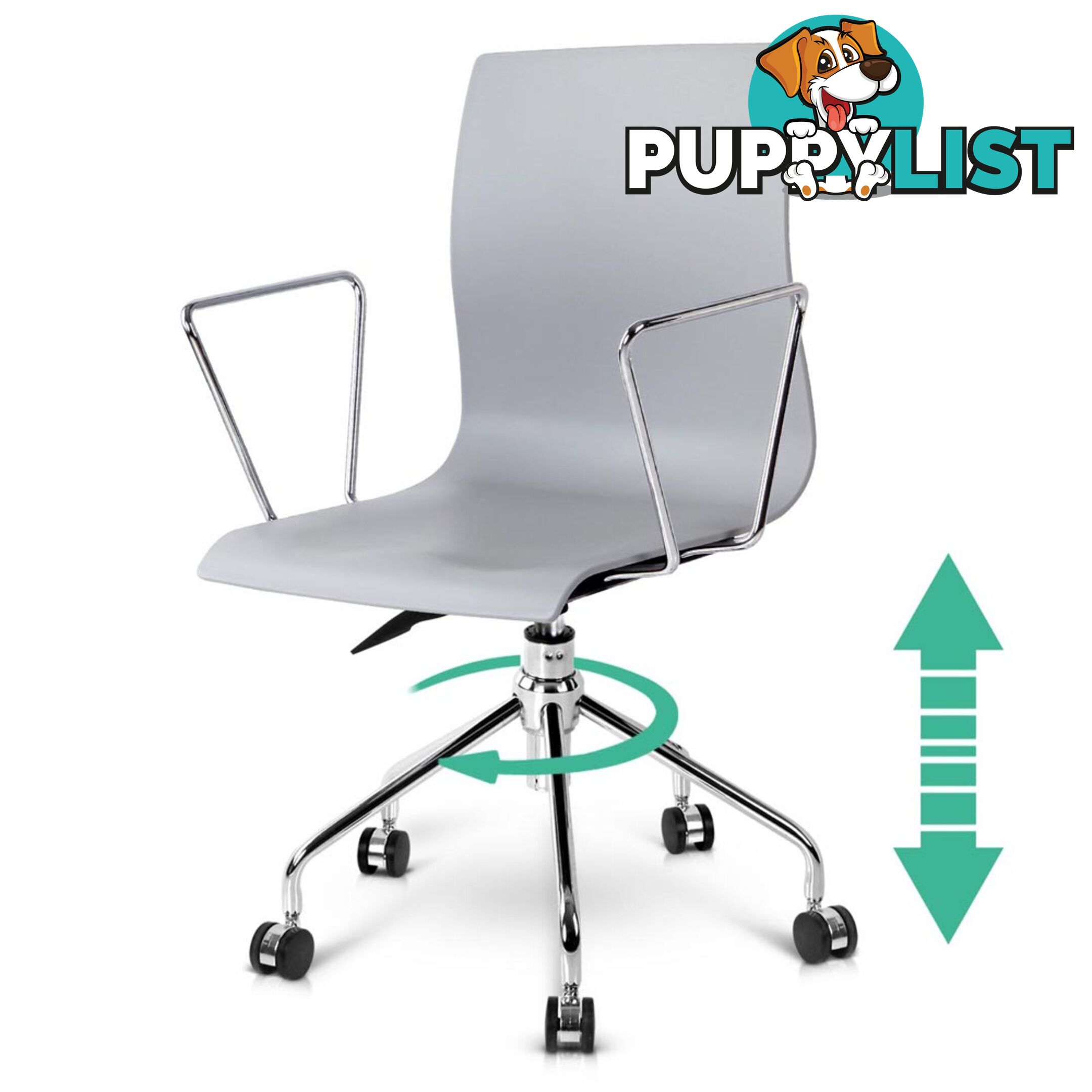 Modern Office Chair with Armrests Grey