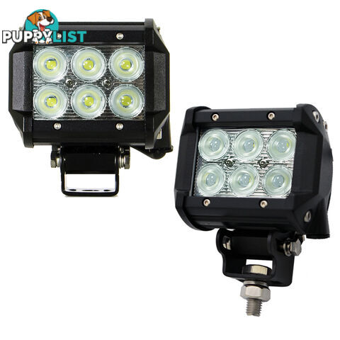 2x 4inch 30W Cree LED Light Bar Flood Work Driving Offroad Lamp Save On 42W