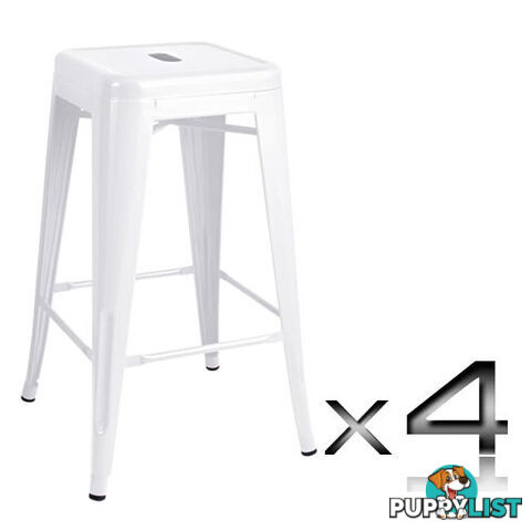 Set of 4 Replica Tolix Kitchen Bar Stool 66cm White