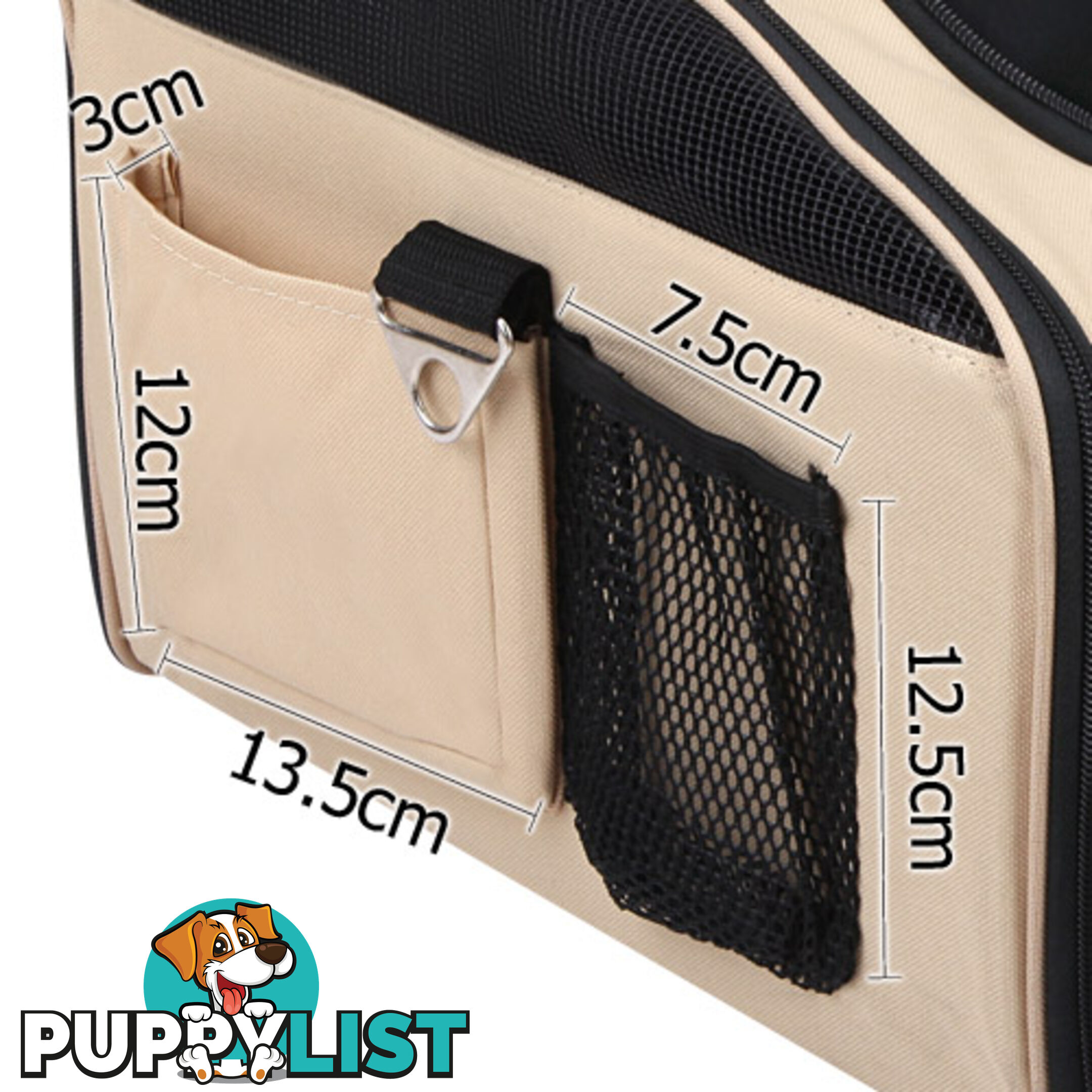 Pet Dog Cat Car Seat Carrier Travel Bag Small Beige