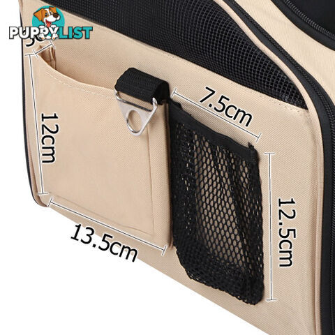 Pet Dog Cat Car Seat Carrier Travel Bag Small Beige