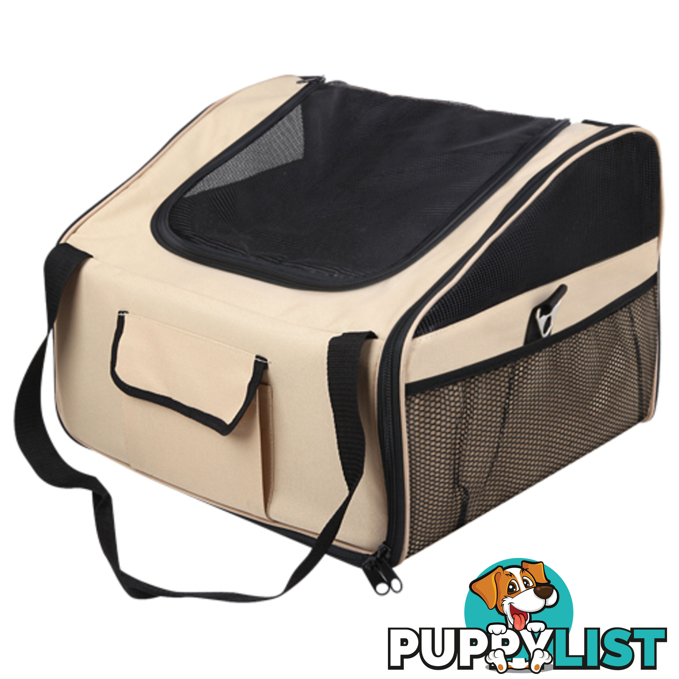 Pet Dog Cat Car Seat Carrier Travel Bag Small Beige