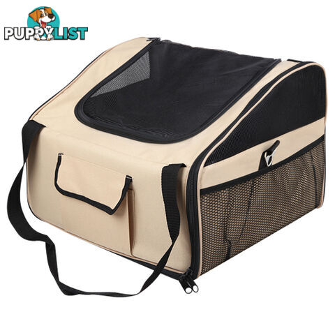 Pet Dog Cat Car Seat Carrier Travel Bag Small Beige