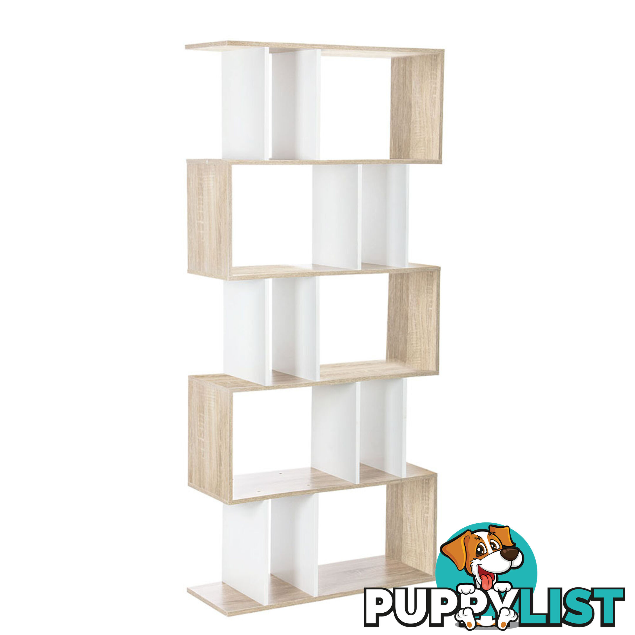 5 Tier Display/Book/Storage Shelf Unit White Brown