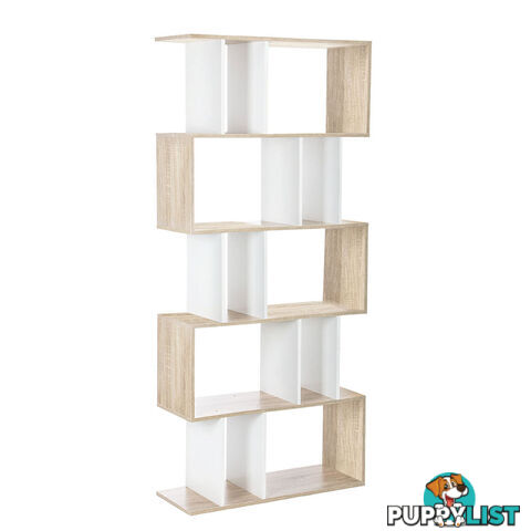 5 Tier Display/Book/Storage Shelf Unit White Brown