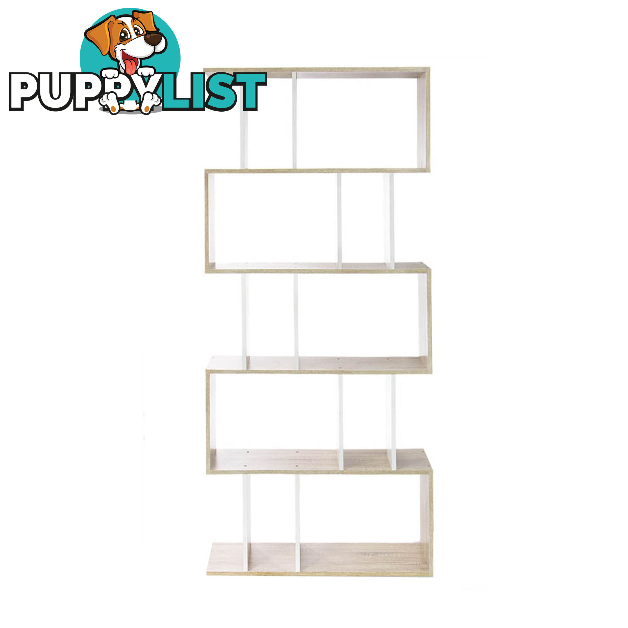 5 Tier Display/Book/Storage Shelf Unit White Brown