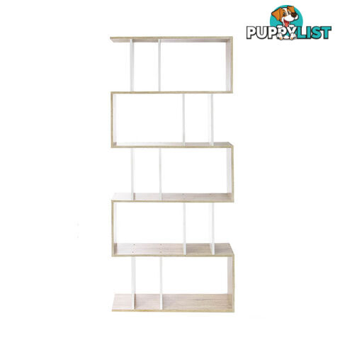 5 Tier Display/Book/Storage Shelf Unit White Brown