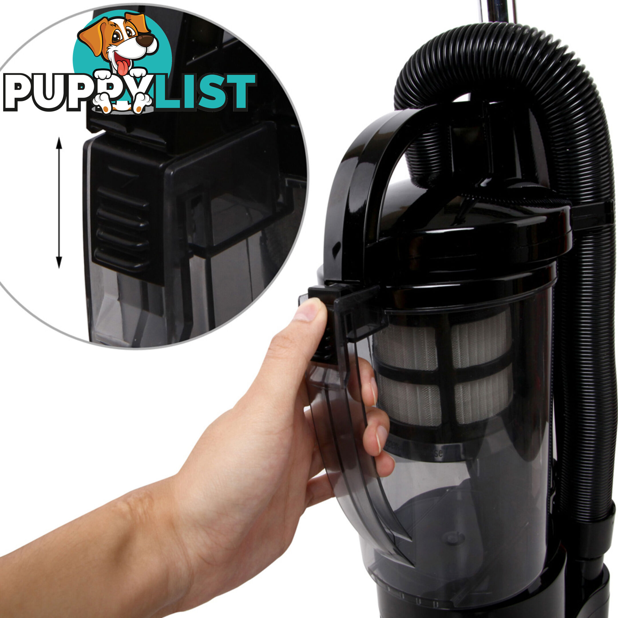 Upright Cyclonic Vacuum Cleaner Bagless HEPA Filter Black