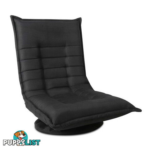 Swivel Foldable Floor Chair - Black