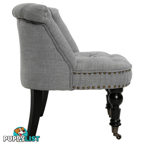 Lorraine Chair French Provincial Linen Fabric Sofa Ash Grey