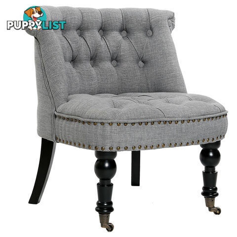 Lorraine Chair French Provincial Linen Fabric Sofa Ash Grey