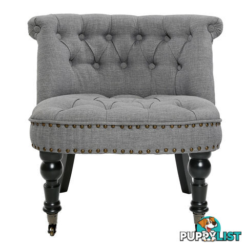 Lorraine Chair French Provincial Linen Fabric Sofa Ash Grey