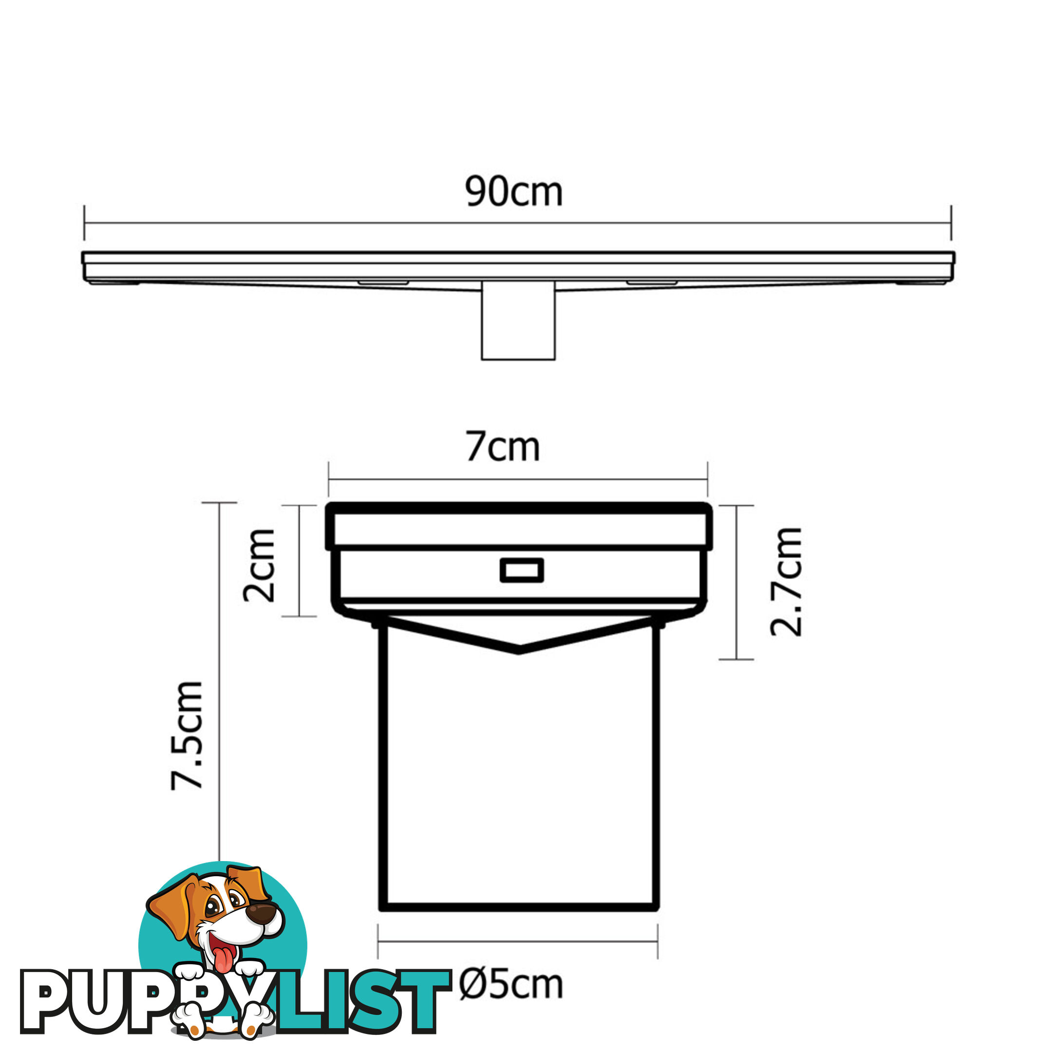 Tile Insert Stainless Steel Shower Grate Drain Floor Bathroom 900mm