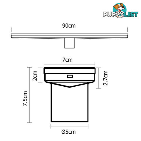 Tile Insert Stainless Steel Shower Grate Drain Floor Bathroom 900mm