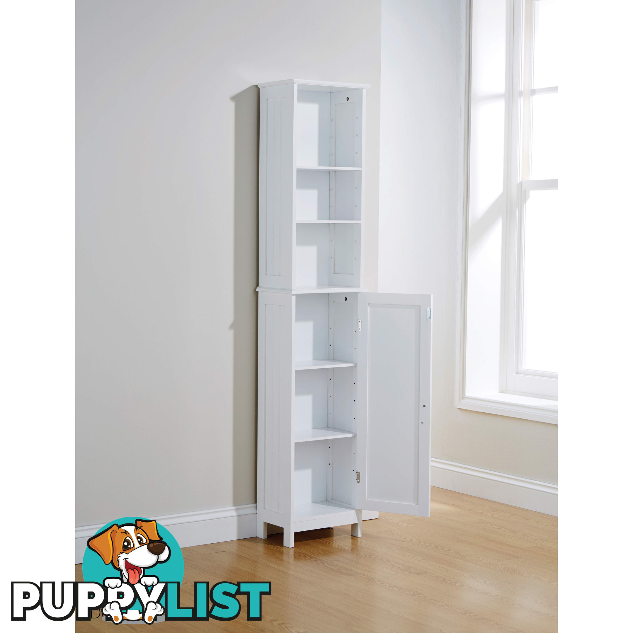 Grace Tall Cupboard in WHITE