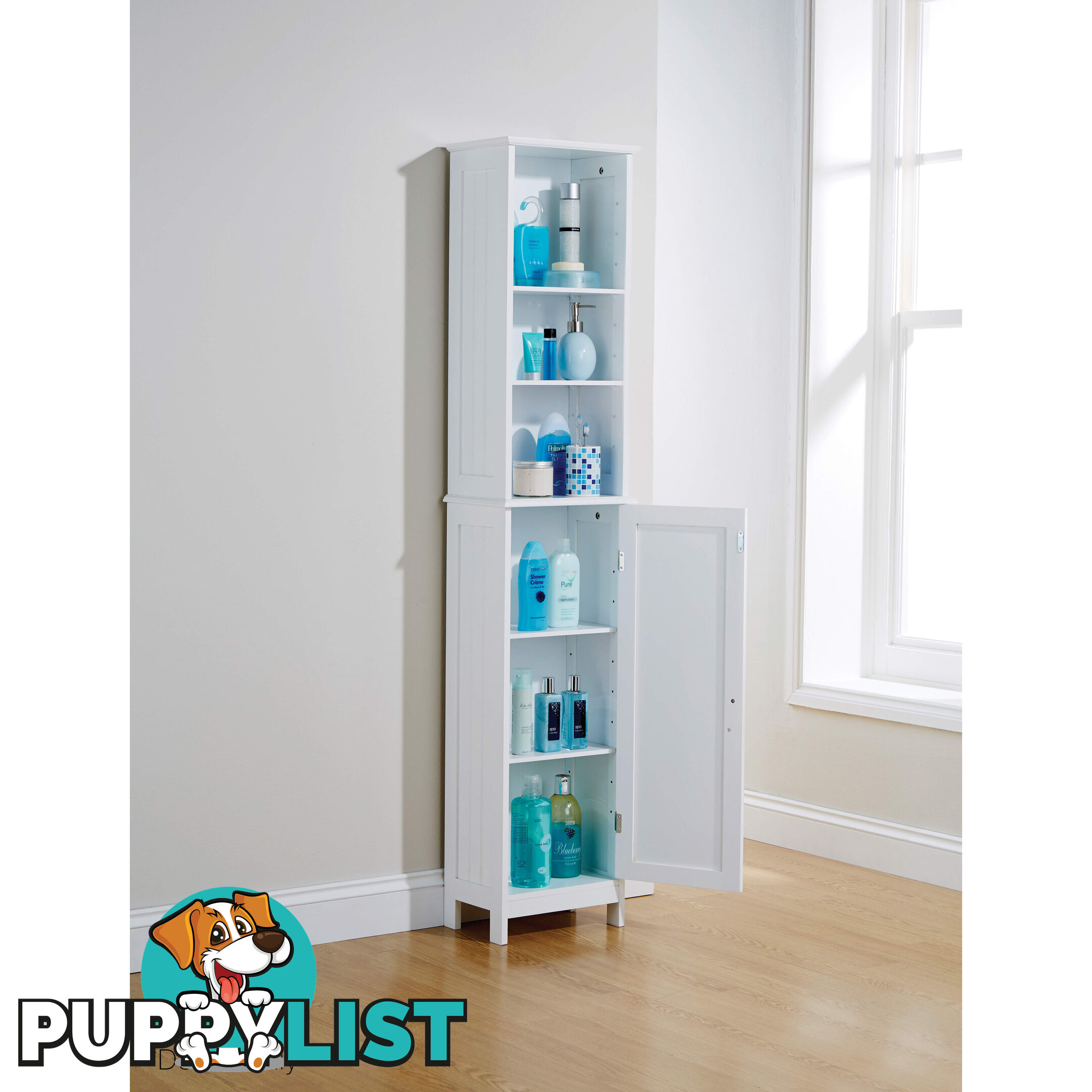 Grace Tall Cupboard in WHITE