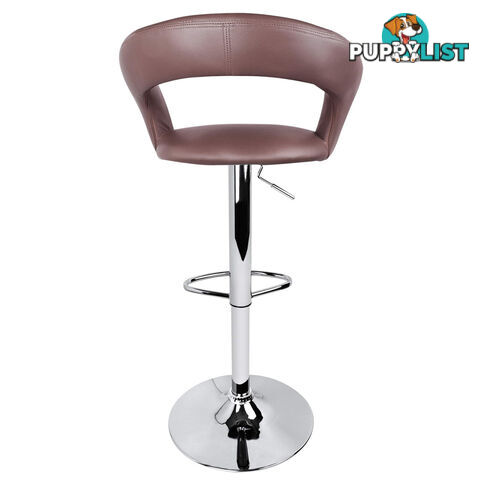 Set of 2 PU Leather Kitchen Bar Stool Chocolate