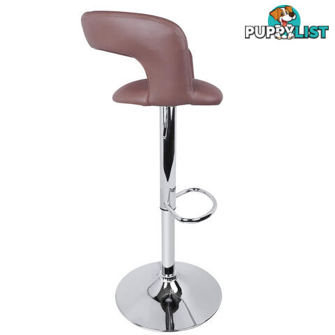 Set of 2 PU Leather Kitchen Bar Stool Chocolate