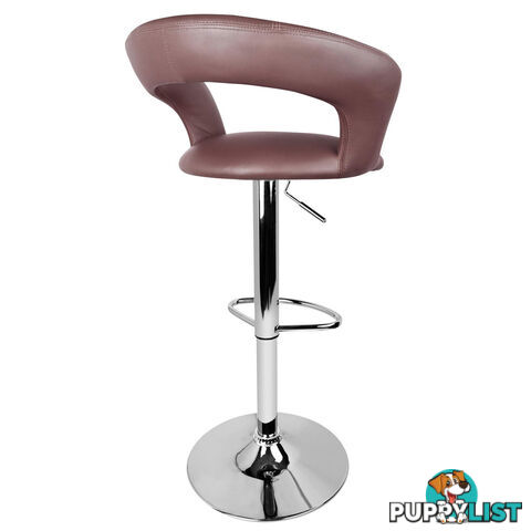 Set of 2 PU Leather Kitchen Bar Stool Chocolate