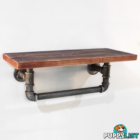 Rustic Industrial DIY Floating Pipe Shelf