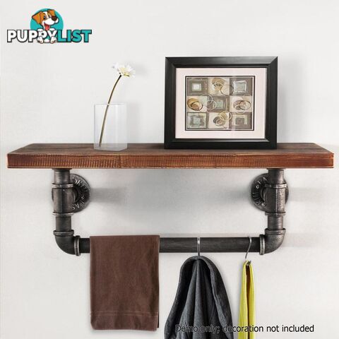 Rustic Industrial DIY Floating Pipe Shelf