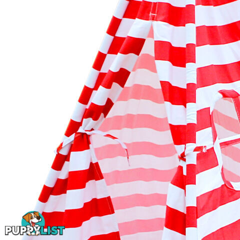 5 Poles Teepee Tent w/ Storage Bag Red