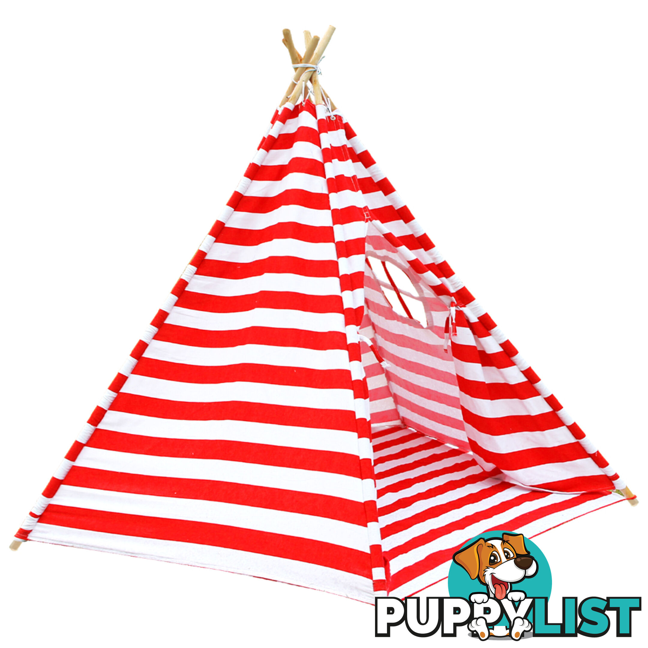 5 Poles Teepee Tent w/ Storage Bag Red