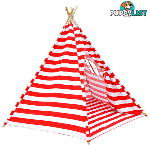 5 Poles Teepee Tent w/ Storage Bag Red