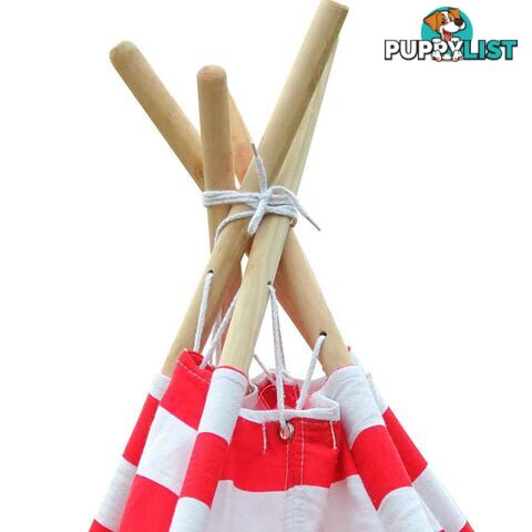 5 Poles Teepee Tent w/ Storage Bag Red