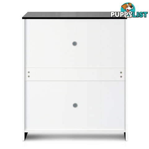 High Gloss Shoe Cabinet Rack Black / White