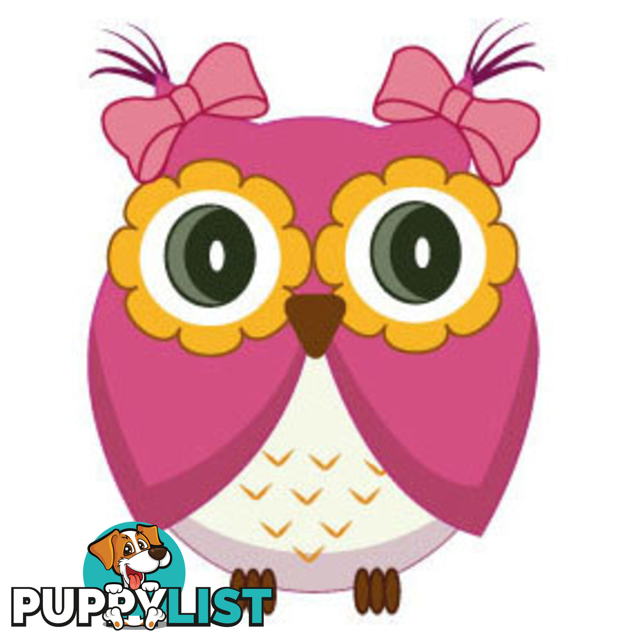 Cute pink owl Wall Sticker - Totally Movable