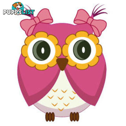 Cute pink owl Wall Sticker - Totally Movable