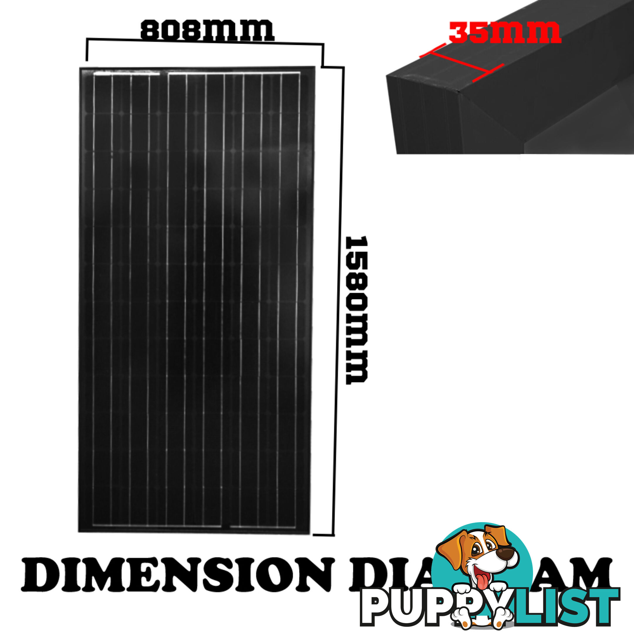 12V 220W Black Solar Panel Kit Caravan Camping Power Battery Charging