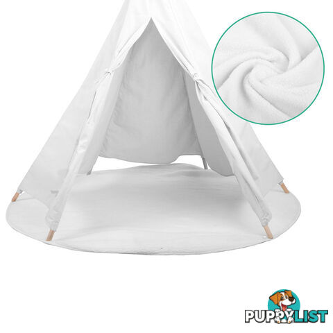 White Kids 6 Pole Teepee Canvas Tent