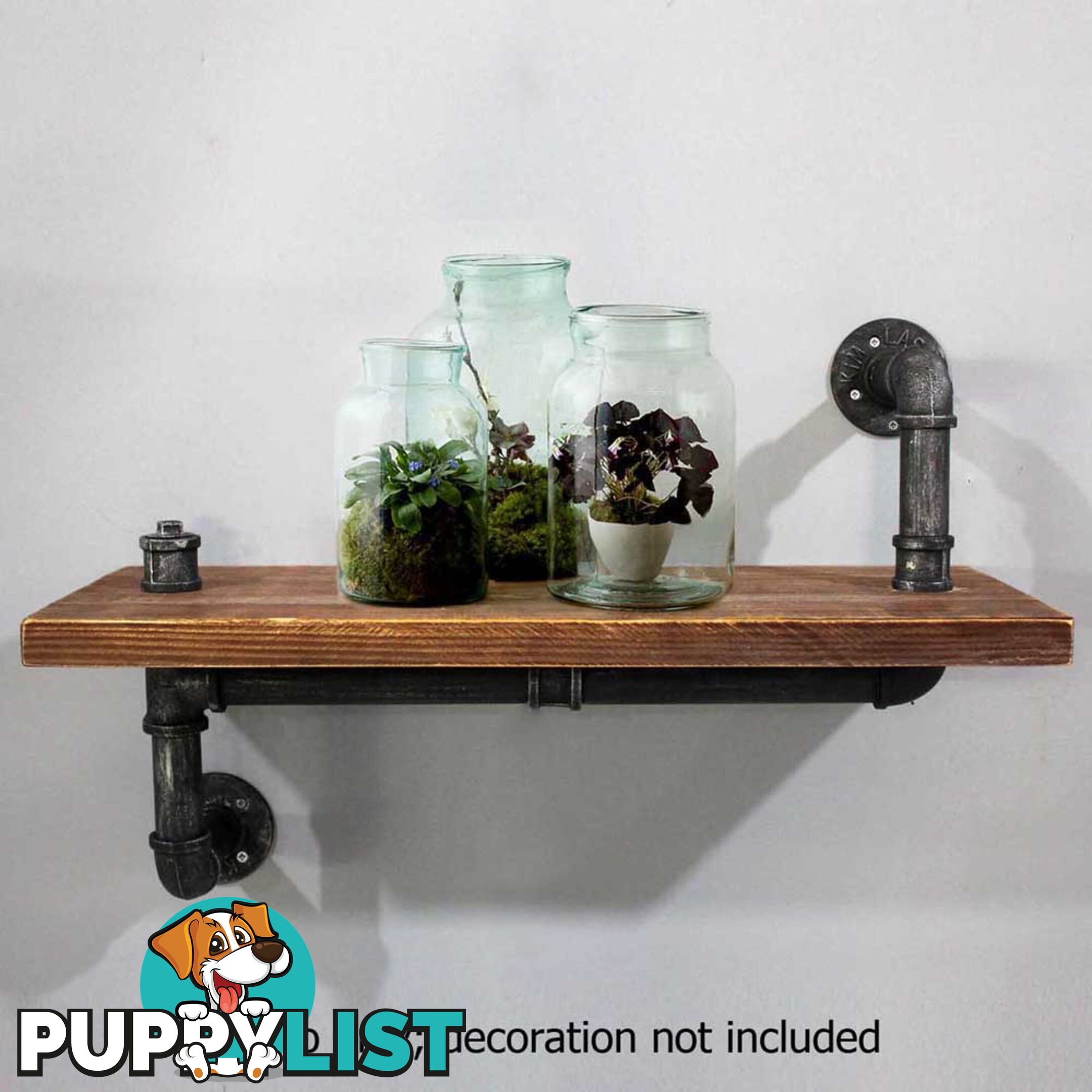 Rustic Industrial DIY Floating Pipe Shelf